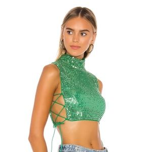 H:ours stunning green sequence top in XS!